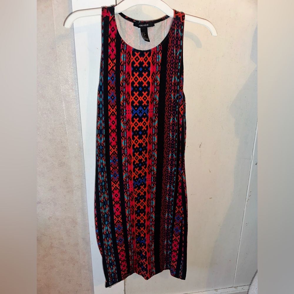 Aztec print mini bodycon dress